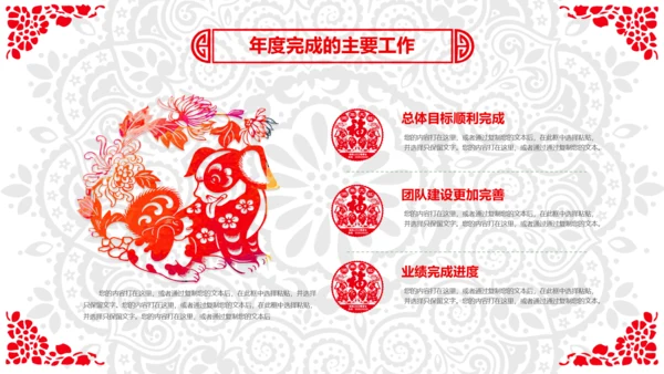 喜庆剪纸民俗狗年新年春节元旦联欢会PPT
