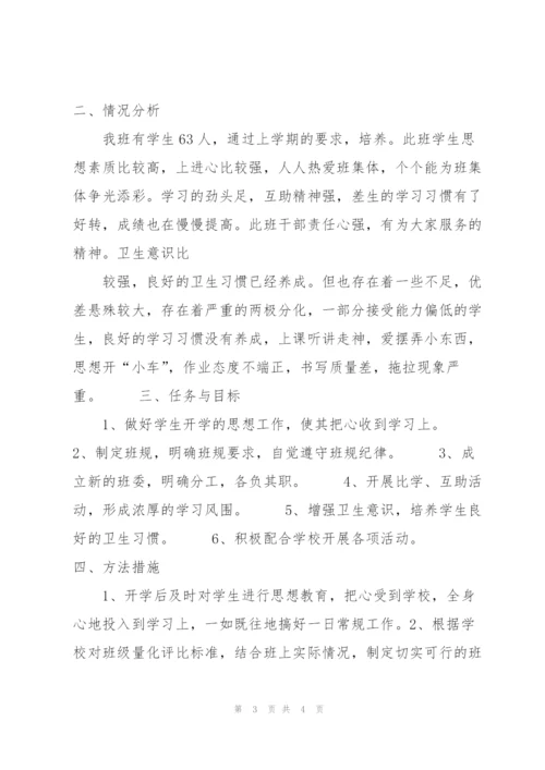 20XX中小学班主任工作计划范文格式.docx