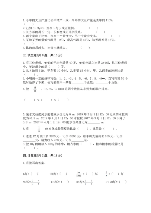 小学数学试卷六年级下册期末测试卷带下载答案.docx