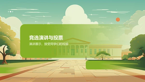 绿色手绘风学生会竞选PPT模板