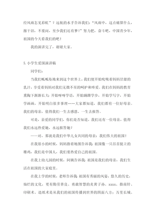 小学生爱国演讲稿【五篇】.docx