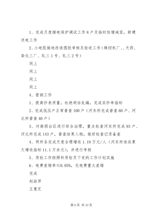 电力公司月度生产计划 (2).docx