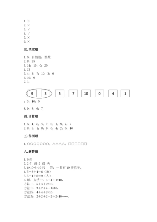 人教版一年级上册数学期末测试卷【各地真题】.docx
