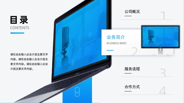 蓝色高端公司企业文化介绍通用PPT模板