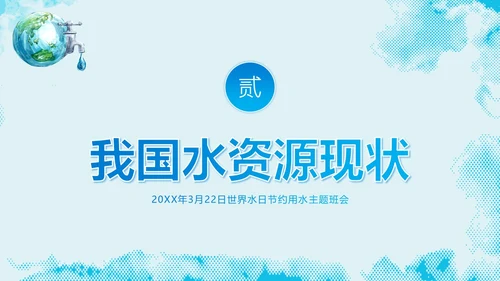 3月23日世界水日节约用水主题班会PPT课件