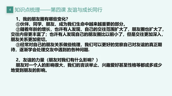 【新课标】七上第二单元 友谊的天空 期末复习课件(共22张PPT)