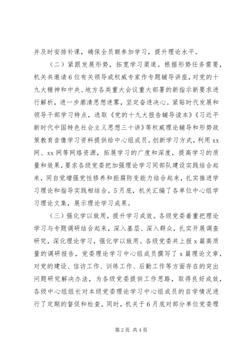 党委理论学习中心组学习总结材料.docx