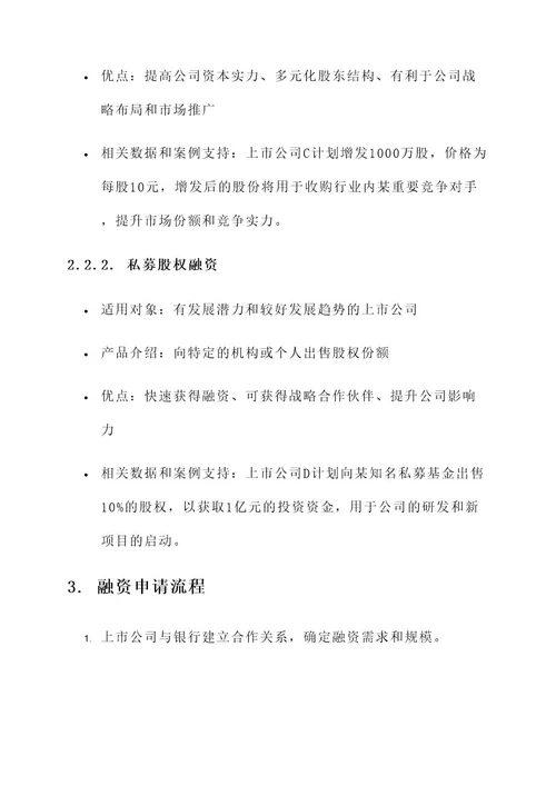 银行对上市公司融资方案