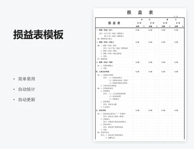 损益表模板