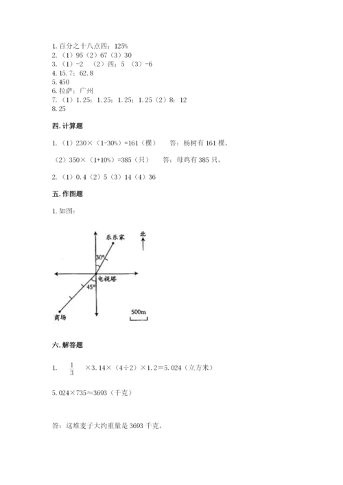 永昌县六年级下册数学期末测试卷精选答案.docx