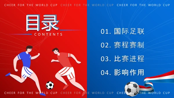 足球世界杯足球比赛球赛PPT模板