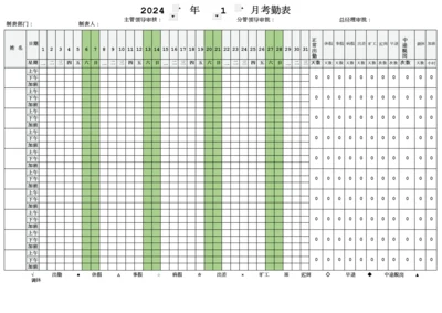 2024年员工考勤表(最新通用版).docx