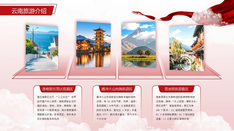 红色商务风多图图文页