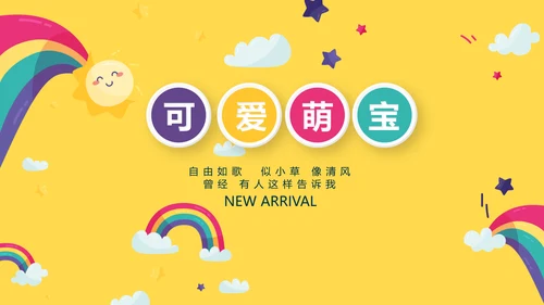 橙色生日快乐电子相册动态PPT模板