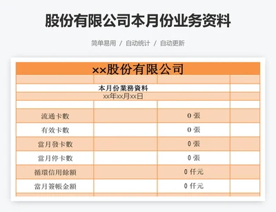 股份有限公司本月份业务资料