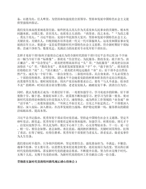 贯彻落实新时代党的组织路线观后感心得体会最新精选5篇