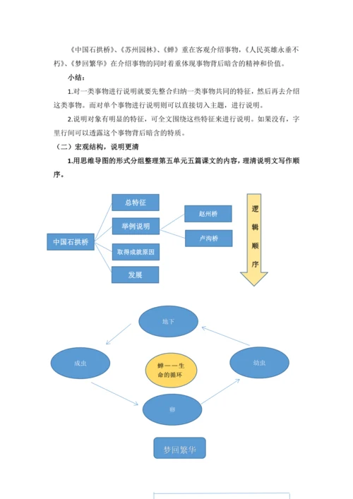 八上第五单元说明文阅读写作复习（教案）