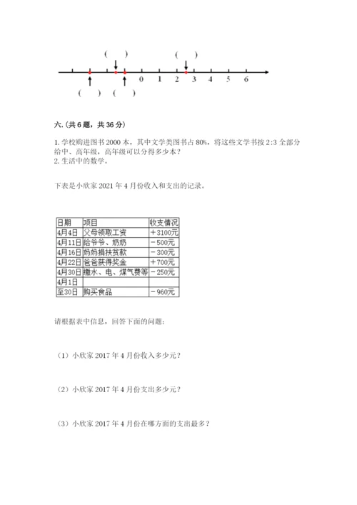 北京版数学小升初模拟试卷含完整答案【考点梳理】.docx