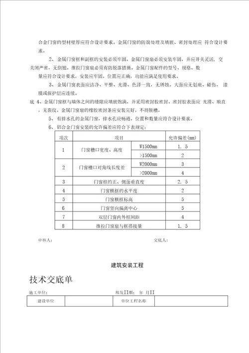 铝合金技术交底单