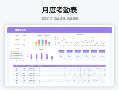 月度考勤表