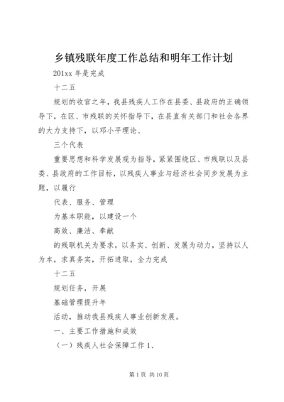 乡镇残联年度工作总结和明年工作计划.docx