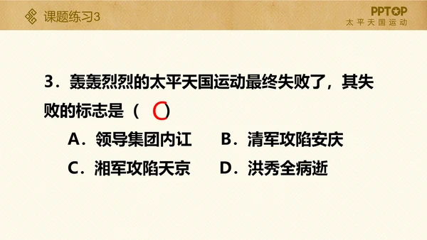 太平天国历史活动课件PPT模板