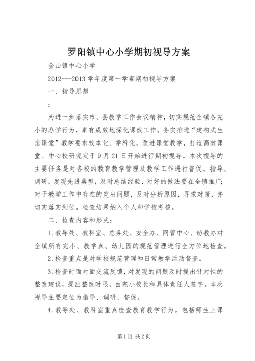 罗阳镇中心小学期初视导方案.docx