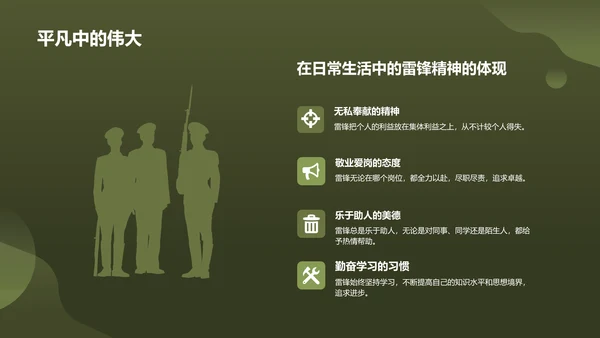 绿色商务风雷锋精神PPT模板