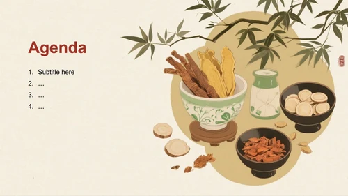 手绘插画中国风中医药医疗风病例汇报主题模板