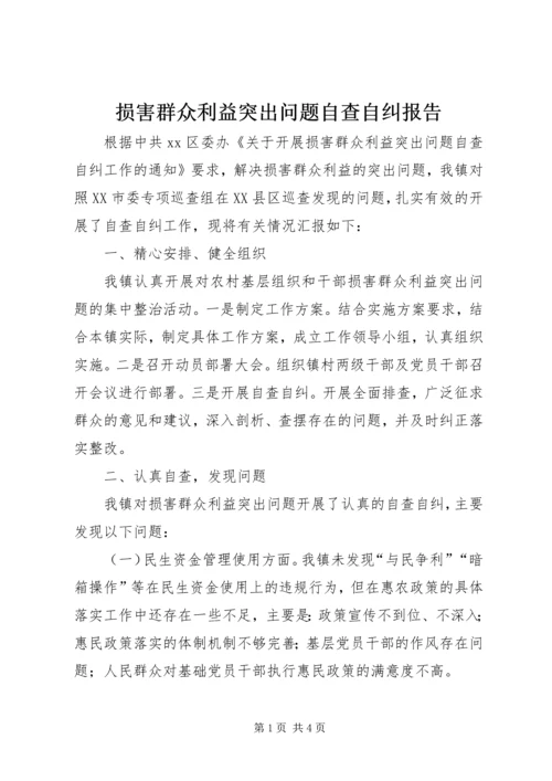 损害群众利益突出问题自查自纠报告.docx