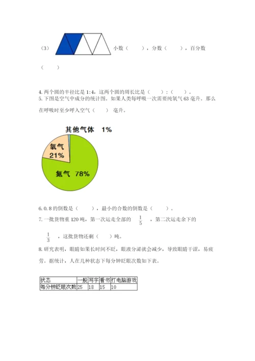 2022年人教版六年级上册数学期末测试卷附答案.docx