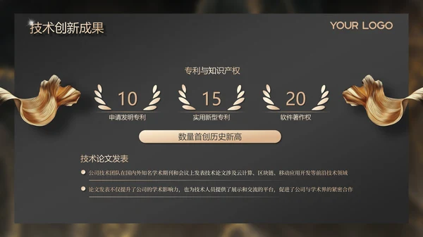 金色高级感商务风年度总结新年计划PPT模板