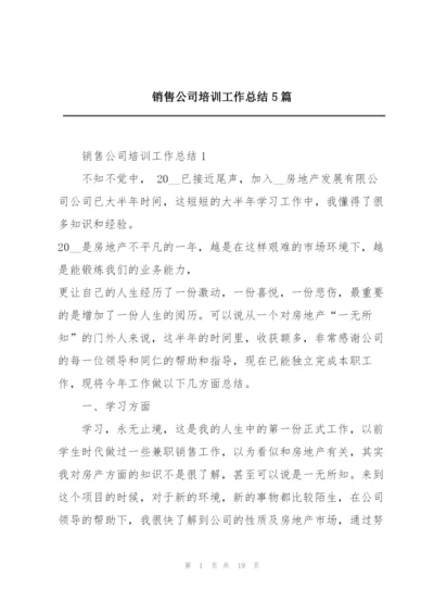 销售公司培训工作总结5篇.docx