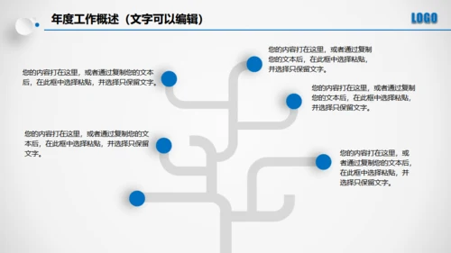 点击滑动蓝色大气立体年度总结通用PPT模板