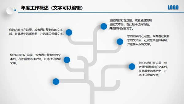 点击滑动蓝色大气立体年度总结通用PPT模板