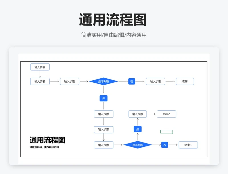 简约蓝色通用流程图