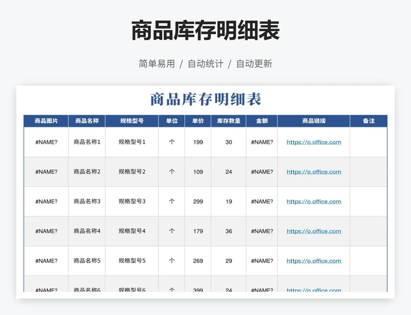 商品库存明细表