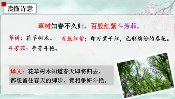 七年级语文下册第三单元课外古诗词诵读 晚春 课件(共14张PPT)