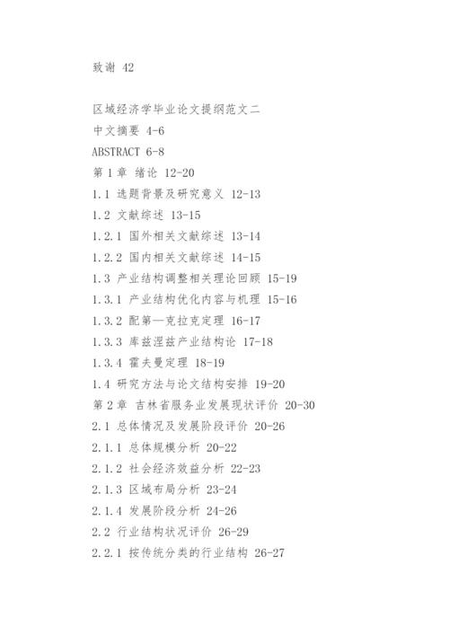 区域经济学毕业论文提纲.docx