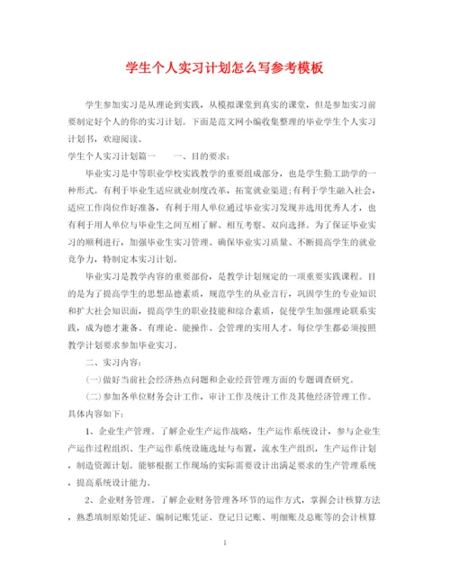 精编之学生个人实习计划怎么写参考模板.docx