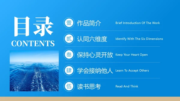 蓝色简约实拍风教学勇气读书分享PPT