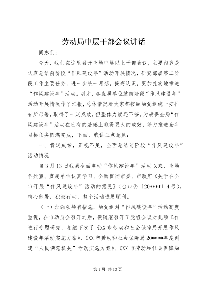 劳动局中层干部会议讲话.docx