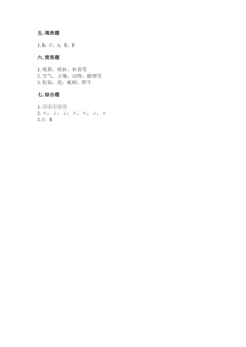 教科版小学二年级上册科学期末测试卷含答案（考试直接用）.docx