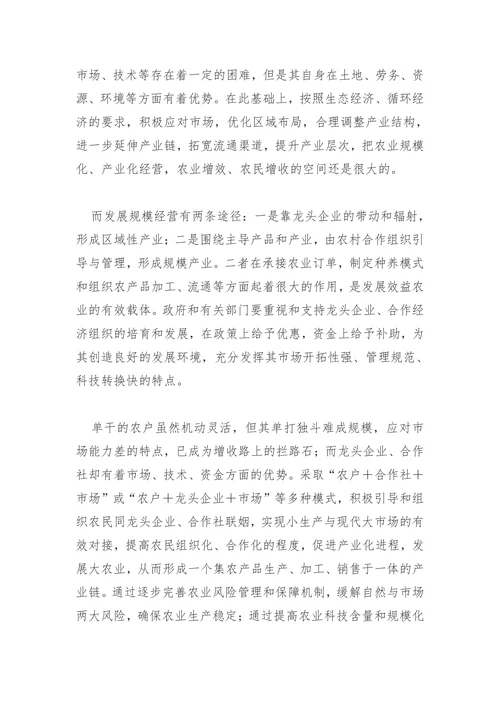 西部地区农村经济有效发展的出路