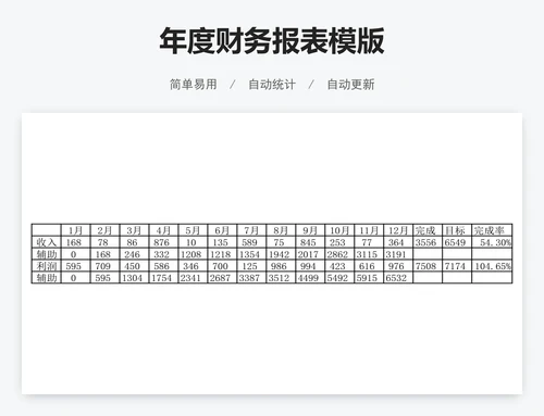 年度财务报表模版