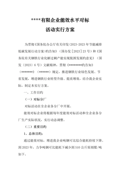 公司能效水平对标活动实施方案.docx