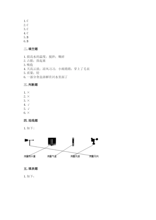 教科版三年级上册科学期末测试卷附参考答案（研优卷）.docx