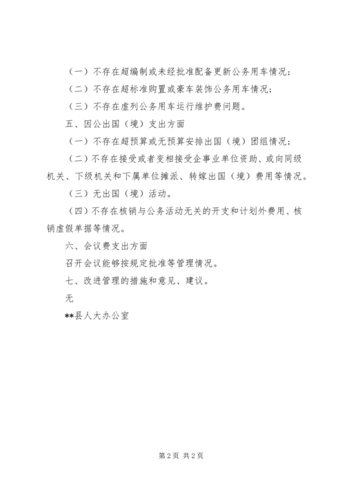 人大三公经费自查报告范文.docx