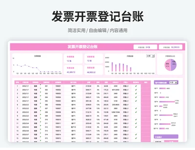 公司发票开票登记台账