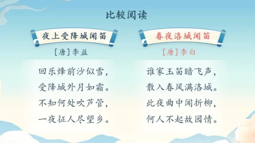 七年级上册第三单元课外古诗词诵读《行军九日思长安故园》《夜上受降城闻笛》第2课时课件（35张PPT）